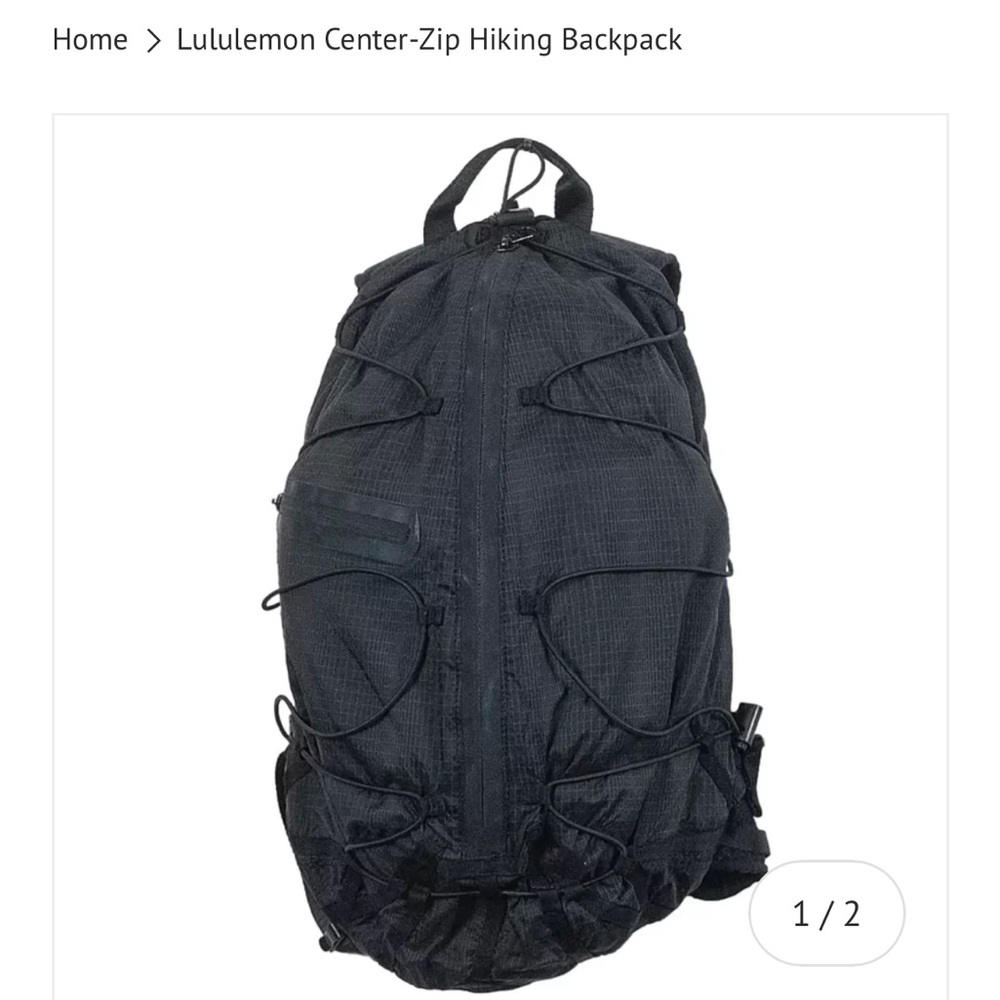 lululemon athletica Center-Zip Black Hiking Backpack